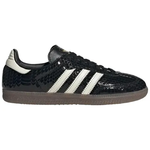 Adidas Samba Patent Snakeskin Black Off White IH9015 Women's Fashion Shoes New