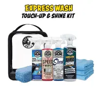 Chemical Guys Express Wash Touch-Up & Shine Kit – Interior & Exterior Detailing Bundle | Remove Drips, Restore Shine, Clean Tires, Glass & Cabin | Trunk-Ready On-the-Go Kit with Microfiber Towels & Storage Bag Anytime | Car Care