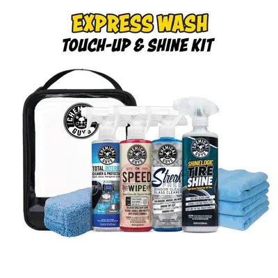 Chemical Guys Car Washing Kit - Automotive Detailing Products with Speed Wipe Quick Detailer, Total Interior Cleaner, Streak Free Glass Cleaner, Tire Shine, Trunk Organizer, Microfiber Towels, On-the-Go Storage Bag, Car Accessories
