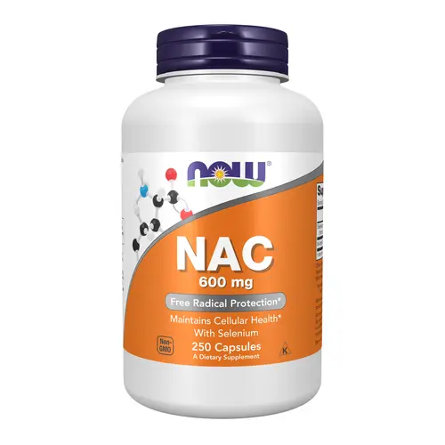 NOW Supplements GMP Quality Assured N-Acetyl Cysteine (NAC) 600 mg Antioxidant Supplement with Selenium, Allergen-Free (Gluten, Dairy, Egg, Nut), Kosher, Supports Cellular Health, 250 Capsules