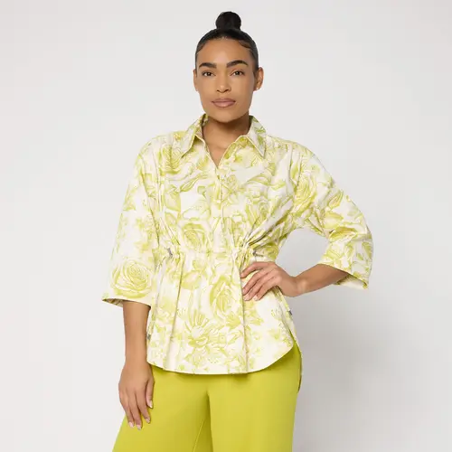 Carla Rockmore Collection Regular Cinch Waist 3/4 Slv Shirt