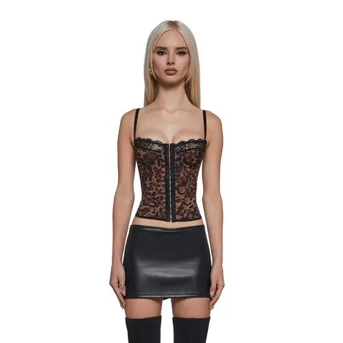 Hot Chase Corset Top - Leopard