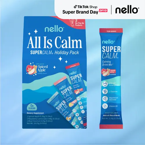 Nello Supercalm All is Calm Holiday 3-Pack: Spiced Apple, Raspberry Lemonade & Blue Coconut