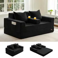 MAXYOYO Loveseat Sofa Bed, 64" Foldable Floor Sofa Couch in A Box with 2 Cup Holders, 4 in 1 Convertible Boneless Couch Folding Recliner Sleeper Chair for Living Room, No Assembly Required, sofa bed | Living Room | deals for you