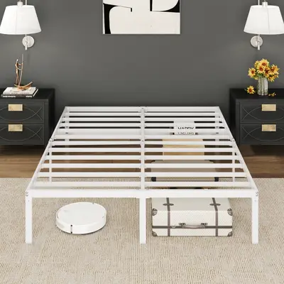 SHA CERLIN 18"/14"/12" Height Platform Bed Base, Twin/Full/Queen/King Size Heavy Duty Metal Bed Frame, Steel Slats Support,No Box Spring Needed,Queen Bed Frame Twin Bed Frame