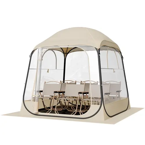 VEVOR Pop Up Bubble Tent - 72x72in Transparent TPU Sporty Quick-Setup Shelter, Waterproof 2-4 Person Portable Foldable Pod with Zipper, UV Shielding, Mat, Top Cover Set, Glow-in-Dark Stakes, Carry Bag for Camping, Bubble Tent Experience, Sporty Tents