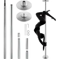VEVOR 45mm Heavy-Duty Stainless Steel Dancing Bar - Gymnastics Equipment with Dual Mode Functionality, Portable Removable, Height Adjustable, 200kg/441lbs Capacity, Easy to Install, Silver, Unisex for Home Gym
