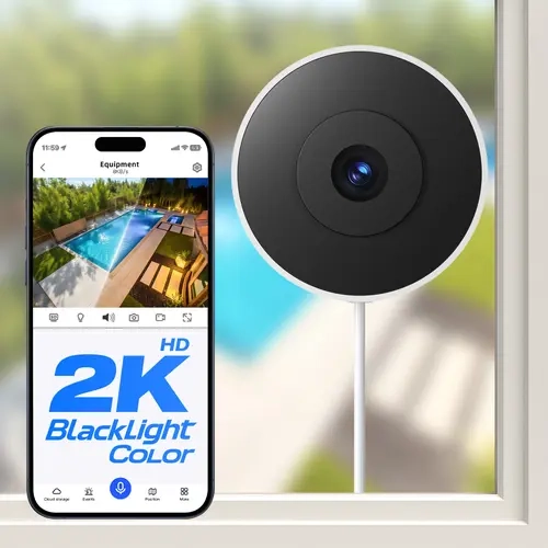 4MP High Definition Smart Indoor Surveillance Camera - 4mm Lens, Full-Color Night Vision, AI Intelligent Motion Sensing, 2-Way Audio, Dual-Band WiFi, App Control, Wireless Window House Cam for Home/Office Monitoring, Smart Indoor Camera