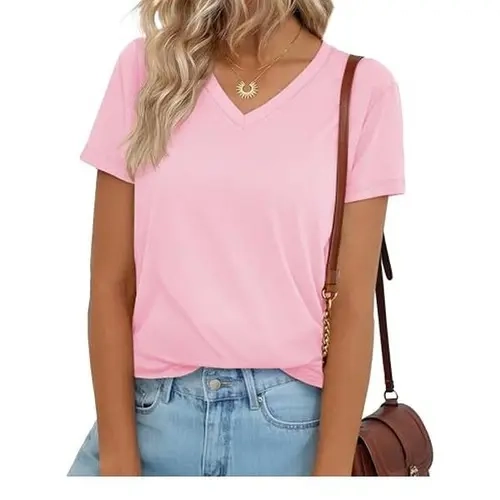 YUCOLEN 1/3 Pack T Shirts for Women Cotton Short Sleeve V Neck Basic Tees Soft Breathable UPF 50+ Tops for Summer Spring,back to school,back to school shopping