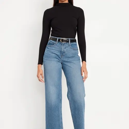 Old Navy Women's Curvy Extra High-Waisted Sky-Hi Wide-Leg Jeans