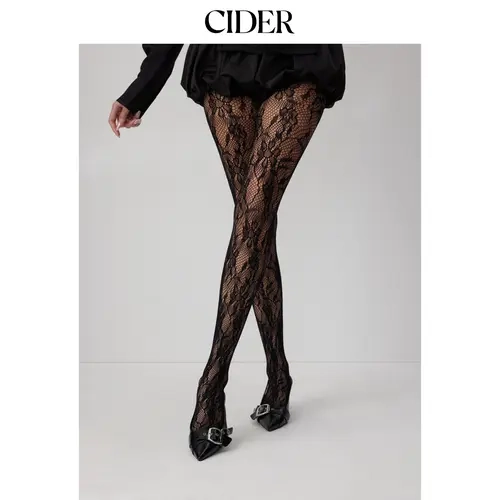 Cider FLORAL HOLLOW OUT TIGHTS
