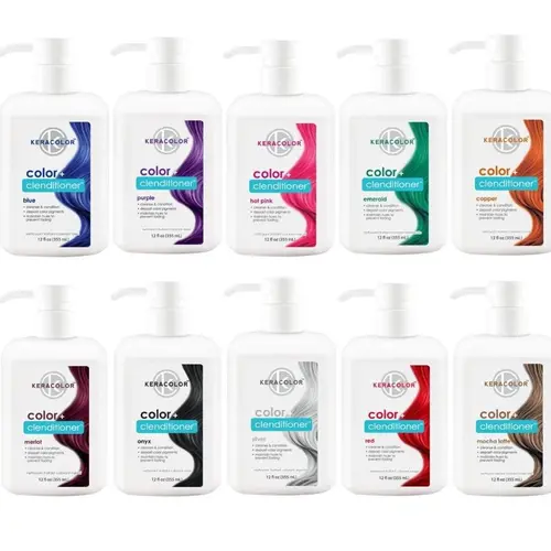 Keracolor Color + Clenditioner Gentle Hair Dye - 12 fl oz (355ml) Haircare Bottle, No Bleach Coloring Treatment with Coconut & Hydrolyzed Keratin, Vibrant Tones for Treated Hair (3-15 Min Application)