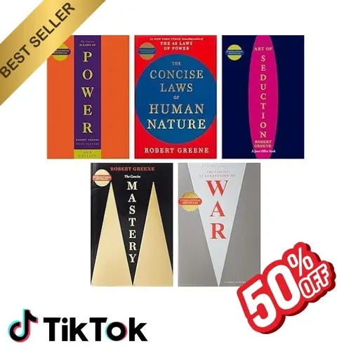 Robert Greene Concise 5-Book English Collector's Soft Cover Edition - Quick-Read Format, Unabridged Strategic Thinking Books (48 Laws of Power, Laws of Human Nature, Mastery, Seduction Insights, 33 Strategies of War) for Personal Development