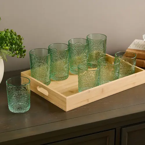 Home Reflections Set of 8 Glasses with Tray