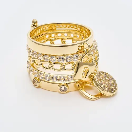 David Markstein Bronze Luxe 5 Row Stacked Charm Ring