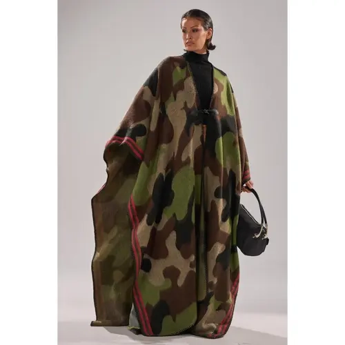 CAMO NIGHTS MAXI PONCHO