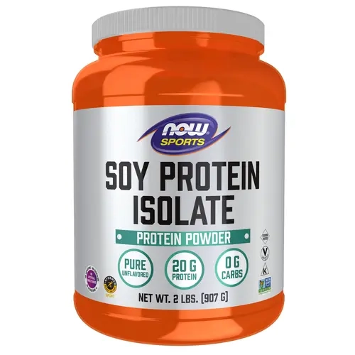 NOW Sports Nutrition Pure Isolate Soy Plant Based Vegan Protein Powder - Healthcare 20g (20-29g Range) Non-GMO Amino Muscle Supplement, 0 Carbs, Unflavored, 2lb, NPA Certified Fitness Dietary Supplement, Yes