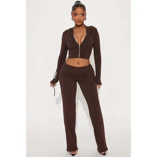 Karly Snatched Pant Set - Chocolate