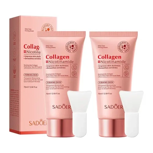 Collagen & Niacinamide Peel-Off Face Mask – Anti-Age, Anti-Wrinkle Firming Moisturizing Hydrating Spa-at-Home Option for Daily/Night Care, Korean Glow-Boosting Pick for All Skin Types, 2.64Oz, Peel-Off Mask, Spa At Home