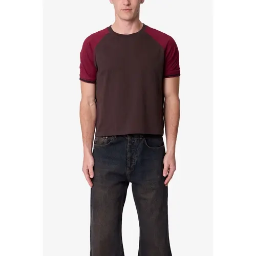 mnml Vintage Ringer Tee - Brown/Burgundy
