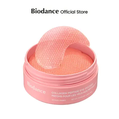 [Biodance Official] Collagen Peptide Eye Patch | Anti Wrinkle Patches for Face & Smile Line Patches, Under Eye Mask for Fine Lines, Eye Bags & Wrinkles, Korean Skin Care (60ea)