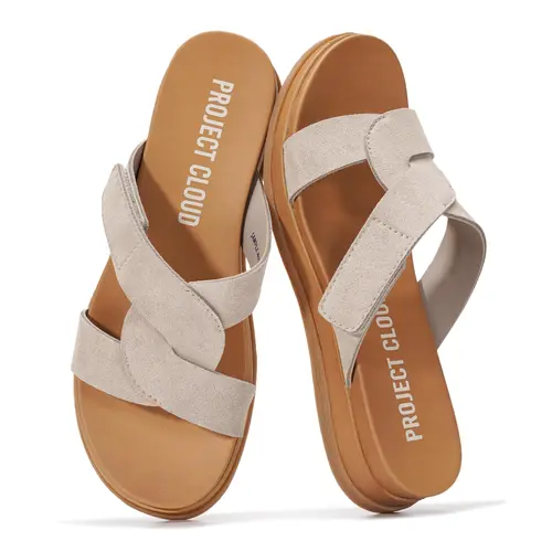 Project Cloud Women's | 100% Genuine Leather Sandals for Women | Lightweight | Non-Slip - Nina