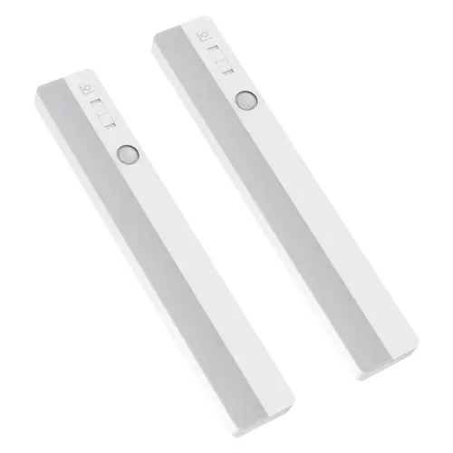2 Pack LED Closet Light  AAA Battery,Under Cabinet Lighting Battery Powered Input Wireless Motion Sensing Light, Auto On Off, Motion Sensor & Light Sensor, Light Beam Adjustable