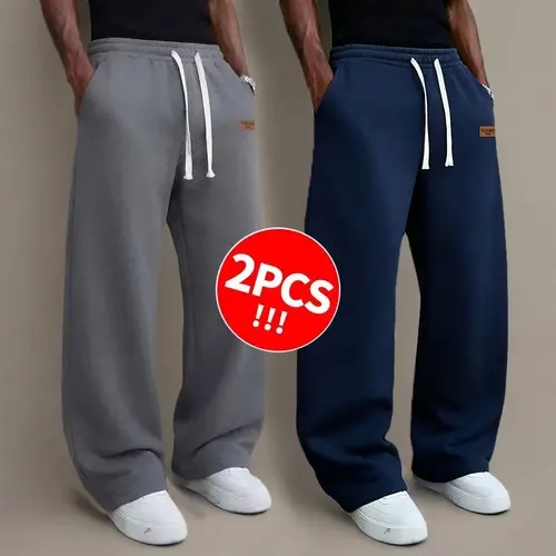 SPEEALER Unisex Solid-Color Drawstring Knit Joggers (1-Pack/2-Pack Options) - Casual Clothes, Warm, Minimalist, Stylish, Unisex Style, Solid-Color Clean, Shared Closet Fit for Autumn & Winter