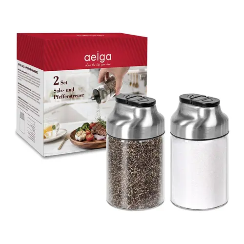 5 oz Transparent Glass Salt and Pepper Shakers Set - Kitchen Gadgets Utensils with Adjustable Pour Holes, Stainless Steel Lid Sugar Dispenser - Elegant Seasoning Serving Kitchen Table Accessories,sohochic sohochic