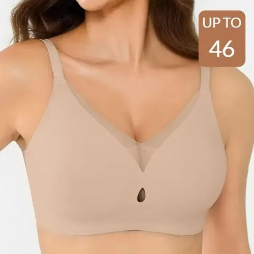 POPILUSH Women's Seamless Wireless Jelly Contour Bra - Lightly Lined, Mesh Fabric, Comfort & Support, Everyday Wear (Up to 46) - jelly bras