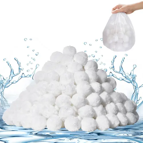【Fallpicks】【TikTok Shop Black Friday】VEVOR 3.5 lbs Durable Polyester Filtered Filtration Balls, Easy-to-Maintain Sand Filter Replacement with Wash Bag, High-Compatibility Reusable Media for Swimming Pool, Fish Tank Water Clarity Boost