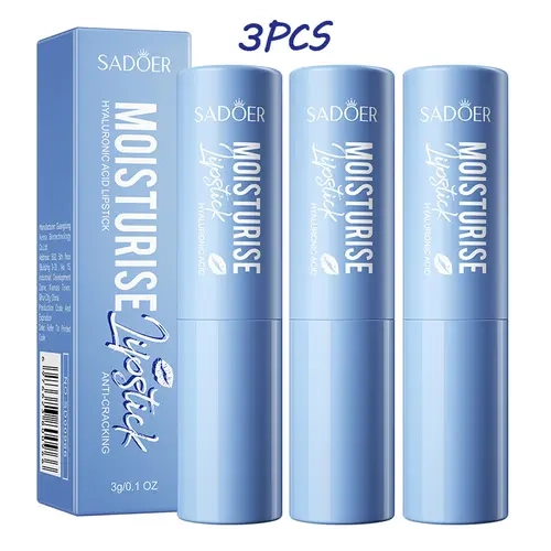 3-Pcs Multi-Pack Hyaluronic Acid Lip Balm - Lightweight, Nourishing, Smooth Daily Care for Dry Cracked Lips, Deep Hydration, Fine Line Reduction, Colorless Moisturizer for All Skin Types Lip Hydration Hydrate
