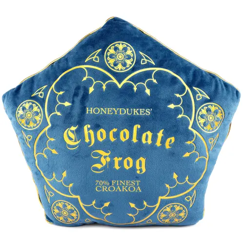 Jay Franco Official Harry Potter Honeydukes Chocolate Frog Fluffy Stuffed Cushion - 16in Microfibre Soft Polyester Fiber Blue Throw Pillow, Fun Size, Unique Funky Home Decor, Pillows for Decor, Cozy Bed Accent for Harry Potter Fans