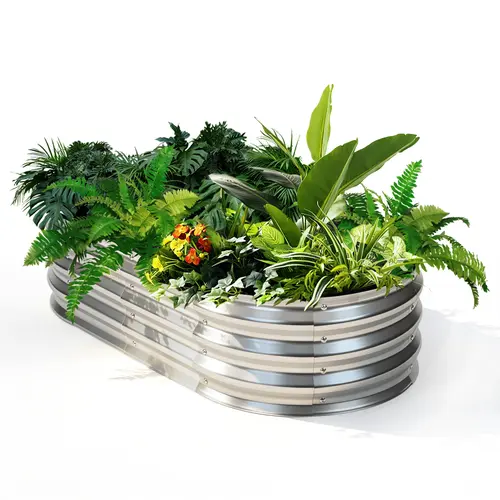 Sweetcrispy Rustproof Galvanized Steel Raised Garden Bed - Elevated Outdoor Planting Boxes with 12-inch Depth Open Bottom Panels, Moveable Multi-Size, for Veggies, Herbs, Flowers, Backyard, Silver, Ideal for Garden Enthusiasts & Lasting Investment
