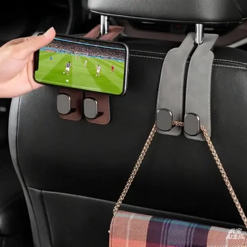 Joytutus AutoCar 2026 2-Piece Car Seat Headrest Hooks, Black Multi-Functional Organizer Set with Double Hook Design for Purses, Bags, Smartphones | Accessories for Car, Auto Accessories