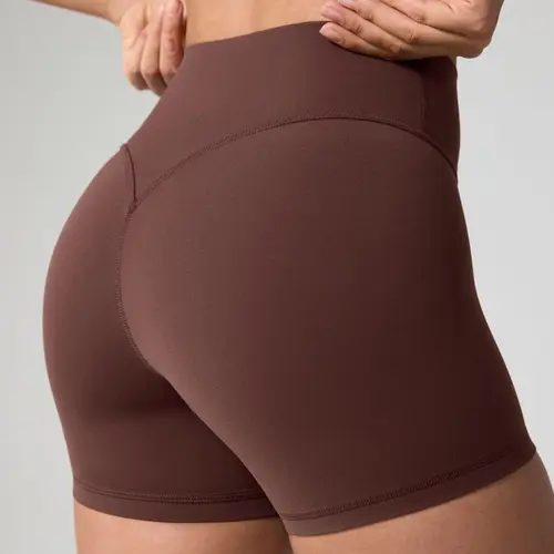 UNISSU Hugcurve No Front Seam High Waisted Workout Biker Shorts for Women 4" Tummy Control Buttery Soft Yoga Gym Short Pants