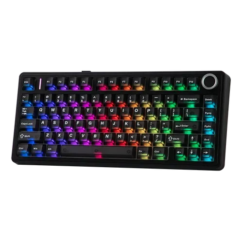 EPOMAKER AULA F75 Ultra Wireless Creamy Switch Mechanical PC Gaming Keyboard - 10000mAh, VIA Support Programmable Knob, Hot-Swap Switches, Gasket RGB Light, BT/2.4GHz/Type-C, Anti-Ghosting, Cherry Profile, NKRO, ABS, for Video Games, PC, Mac, Android