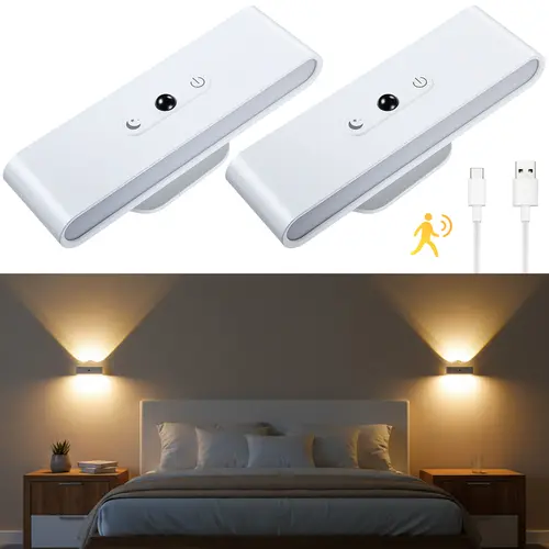 FABSTYL Rechargeable Decorative Wall Light - Wireless Remote & Touch Control, 360° Adjustable, 3 Color Temps, Wall-Mounted for Bedroom Decor, Living Room Decor, Aesthetic Home Use (Saves Floor Space)