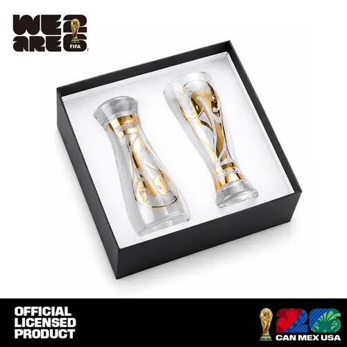 Official FIFA World Cup 26 Gold Stamped Classic Beer Glass Set 11oz Craft Beer Glasses for Pilsner IPA & More Drinkware Boyfriendgift Tumblers summerwins America250 Independenceday