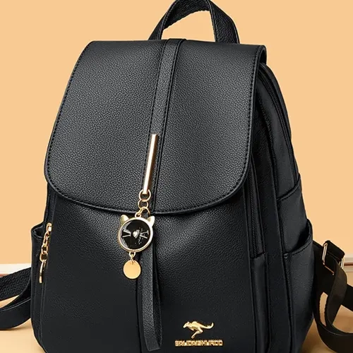 Large Capacity Soft Leather Backpack, Multi-Pocket Anti-Theft Shoulder Messenger Bag, Fashionable Commuter Handbag, Women's Travel Bag