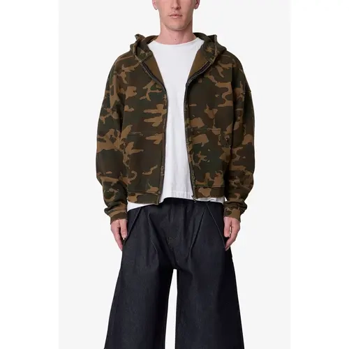 mnml Camo Zip Up Hoodie - Green