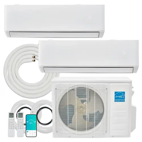 [Ships in Multiple Boxes] AMERLIFE Mini Split AC/Heating System, 20,000 BTU/28,000 BTU ODU, 22/25 SEER2, Multiple Zone Ductless Inverter Heat Pump, WiFi Enabled with Pre-Charged Condense, Mini Splits, 2 Zone, Wifi Smart #TikTokShopFallDealsForYou