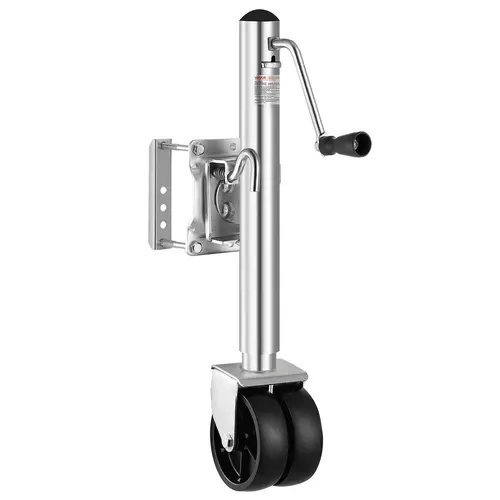 【toolupgrade】VEVOR Heavy-Duty Swivel Trailer Jack with Wheel, 2000lb Load Capacity, 12-in Lift, PP Single Wheel, Ergonomic Handle, Manual Crank, Folds for Storage, Car Repair Tools, Automotive Repair Tools, Fit for RVs, Boats