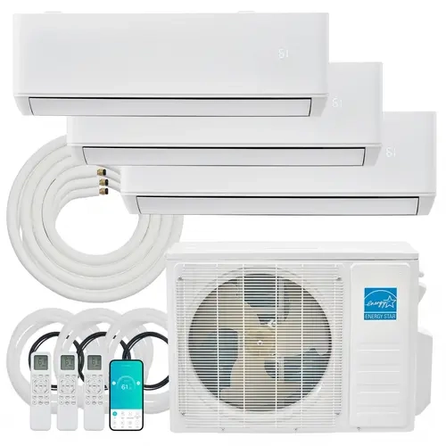 [Ships in Multiple Boxes] AMERLIFE Mini Split Conditioner, AC/Heating, 20,000/28,000 BTU, 22/25 SEER2, Multiple Zone Ductless Inverter Heat Pump, WiFi with Pre-Charged Condenser&16.4Ft Line Set, 208-230V, Energy-Efficient[TikTokShopFallDealsForYou]