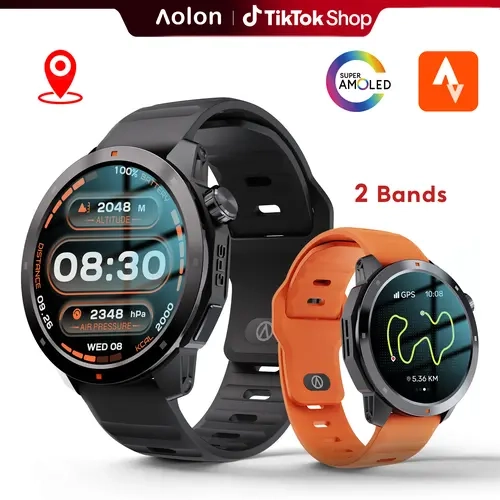 Aolon Navi R3 Ultra GPS Smartwatch - Wearable Device with 1.43" AMOLED Screen, Built-in GNSS Navigation, Bluetooth Calling, 24/7 Health Tracking, 60 Sports Modes, IP68 Water Resistance, Sports Tracking Wristwatch