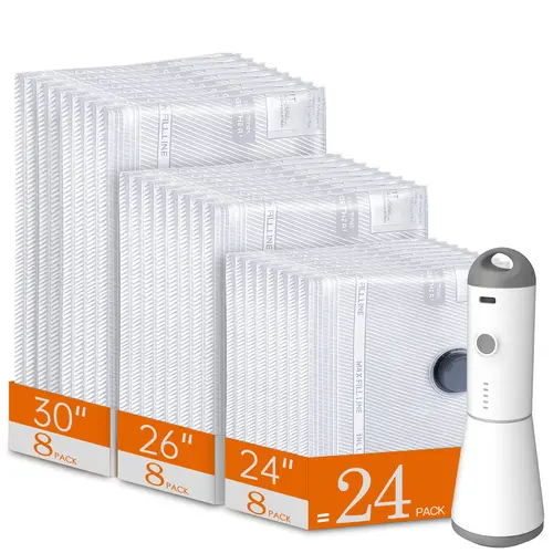 【Summer Vibes 】2026 Vacease Cordless Travel Vacuum Bag Set Vacuum Bags for Travel with Rechargeable air Pump, Compression Packing Bags for Luggage , Space Saver for Clothes and Clothing Travel Zipper Pouches  Organiser sturdy storage
