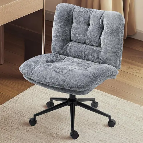 [FallPick] Dowinx Extra Large Criss Cross Chair, Oversized Chair with Wheels, Dual-Layer Thickened Cushion, Premium Fabric Morden Home Vanity Chair Wide Seat,dorm essentials,home decor