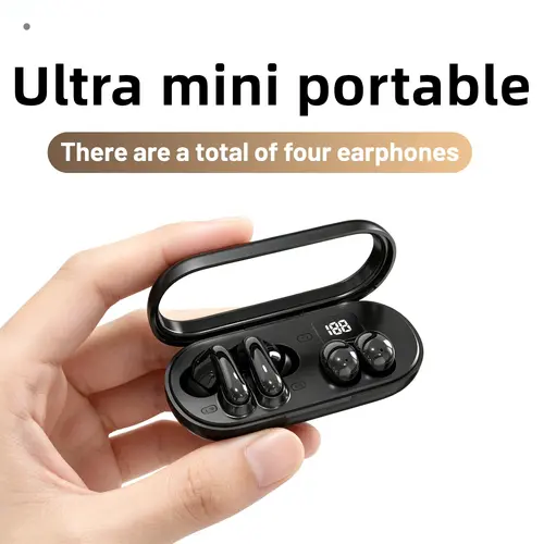 MSHUKCOE Mini Invisible Bluetooth Earbuds - True Wireless Electronic Audio Headset with Built-in Mic, Intelligent Touch, ENC Sound Isolation, IPX5 Sweat-proof Wear, Cable Management, Sound Upgrade, for Sport, Mobile/PC Use