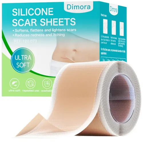 Dimora Medical-Grade Silicone Scar Sheets Roll, Cuttable Hypoallergenic Scar Tape Roll,for Post-Surgery Scar Repair, Wrinkle Care & Skin Discoloration Reduction
