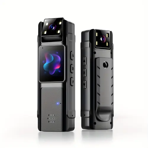 Portable Body Camera 2 Pt 2, 1080P Compact Digital Vlogging Camera with 180° Rotating Lens, 130° Wide Angle, Night Vision, WiFi, Motion Detection, LED Light, Adjustable Clip (No Memory Card) for Fitness, Work